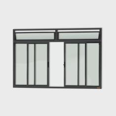Janela Plus 4 Folhas com Bandeira Vidro Liso 100cm x 150cm Brimak