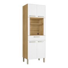 Armário De Cozinha Paneleiro 4 Portas Microondas Kits Paraná Freijó Supremo