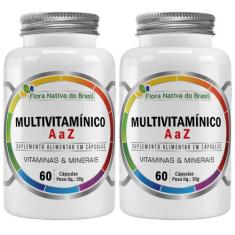 KIT 2X Multivitamínico A a Z 500mg 60 Cápsulas - Flora Nativa