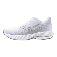 Mizuno Tênis de corrida masculino Wave Rider 28, Branco-cinza definitivo, 38