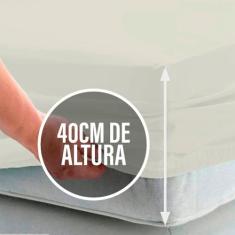 Lençol Casal 40cm de Altura C/ Elástico Percal 200 Fios 100% Algodão -
