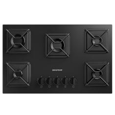 Cooktop 5 Bocas À Gás Brastemp Com Grades De Ferro Aramado E Chama Simmer BDD75BE Bivolt
