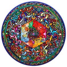 Quebra-cabeça redondo Blossom Mandala - 1000 peças - Desafio de cores - Adultos e crianças