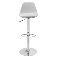 Banqueta Joly Eames Base Giratória Cromada Movescan Branca