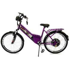 Bicicleta Elétrica com Bateria de Lítio 48V 13Ah Confort Violeta