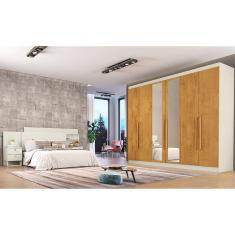 Roupeiro Oslo 6 Portas 4 Gavetas 100 MDF Espelhado