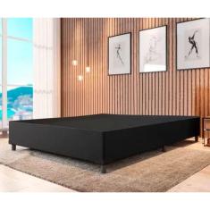 Base Cama Box Preta Sintética 138x188