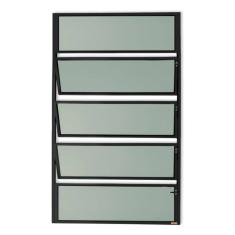 Janela de Alumínio Basculante 100x40cm Vidro Mini Boreal Master Brimak Preto