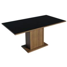 Mesa Madesa Retangular Tampo de Madeira 5275 Rustic/Preto, Rustic/Pret