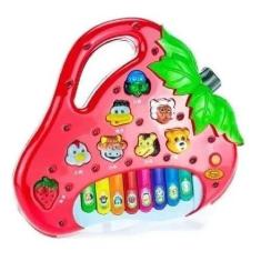 Piano Teclado Infantil Bebê Bichos Musical Moranguinho - DM TOYS, Rosa