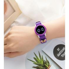 Relógio Infantil Digital Led Redondo pulseira silicone Desenho animado 3D flor urso eletrônico esporte Lançamento moda