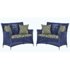 2 Sofás Área Externa Igapó Alumínio Pintura Fendi Corda Náutica Estofa