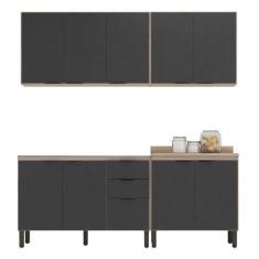 Cozinha Modulada Firenze Fi0008 Avena Grafito - Demóbile, Avena e Graf