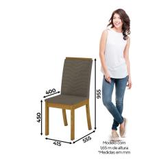 Conjunto 04 Cadeiras Estofadas Isa Henn Nature Com Bege
