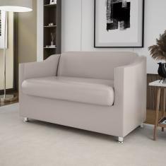 Sofá 2 Lugares Luxo Confortável Sala De Espera Bege