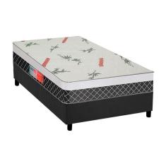 Cama Box Solteiro: Colchão Ortopédico Plumatex D28/Ep Falcon Ultra Firme + Base Gray(88X188)