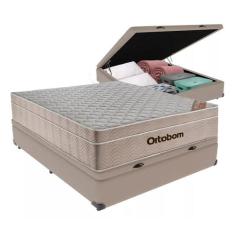 Cama Box Com Baú Casal + Colchão De Molas Ensacadas - Ortobom - AirTec