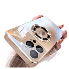 Doulings Design da série magnética para capa de iPhone, [compatível com MagSafe] [proteção total contra quedas militares e lente de câmera] Janela grande com logotipo vista à prova de poeira fosca à