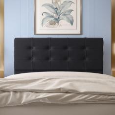 Cabeceira Casal 1,60m Atenas Suede Preto Dal Poz Estofados