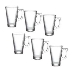 Conjunto 6 Xícaras Para Capuccino Vidro Liso 140mL