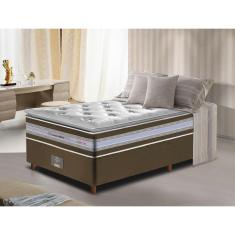 Conjunto Cama Box Solteiro de Molas Ensacadas D33 com Pillow TOP Cama inBox Select 88x188x71 Café