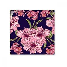 Adesivo brilhante de azulejo de cerâmica escuro com folha de flor