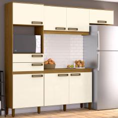 Cozinha Compacta 7 Portas 2 Gavetas B107 Nature/off White - Briz