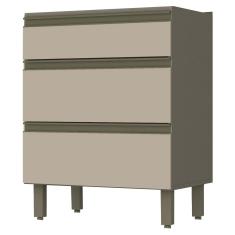 Armário De Cozinha 3 Gavetas Connect Duna/cristal C63 - Henn