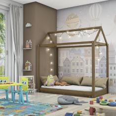 Cama Montessoriana Infantil Madeira Maciça Madri Espresso Móveis Castanho