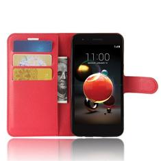 Capa para LG LV3 2018, capa carteira flip de couro PU premium com compartimento para cartão, suporte e fecho magnético [capa interior à prova de choque de TPU] Compatível com LG LV3 2018