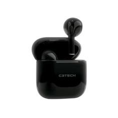 Fone de Ouvido Intra C3Tech EP-TWS-21BK Preto Conexão Bluetooth 5.1, Intra-Auricular, In-Ear, True Wireless Stereo, Microfone Integrado Omnidirecional, Ajuste de Volume, Função Touch