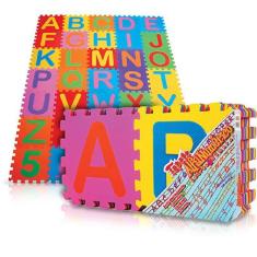 Tapete de atividades - 30x30 cm - alfanumerico - 36 placas