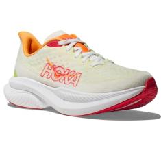 HOKA ONE ONE Tênis feminino Mach 6, Branco/alface, 38