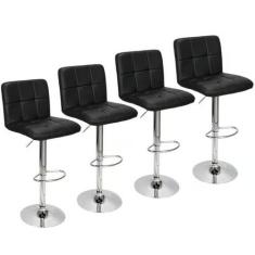 Kit com 4 Banquetas Gomos Confort  Giratoria com Regulagem de Altura P