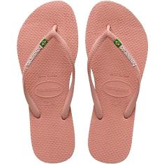 Chinelo, Havaianas, Slim Brasil, Feminino, Rosa Crocus, 33/34
