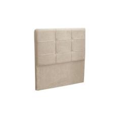 Cabeceira Cama Box Solteiro 90cm London Veludo Bege - JS Móveis, Bege,