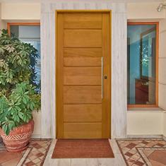 Kit Porta de Madeira Pivotante 210x82cm Batente 14Cm Fechadura 803 Rolete 3B Hale Esquadrias