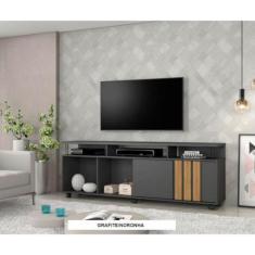 Rack Atraente para TVs até 75 Polegadas Candian JCM Movelaria, Grafite