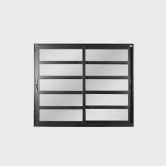 Janela de Aluminio de Correr 100x200cm 2 Folhas com Vidro Liso Esquadrisul Preto