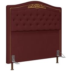 Cabeceira Cama Box Casal 140cm Com Tachas Imperial Veludo J02 Vinho - Mpozenato