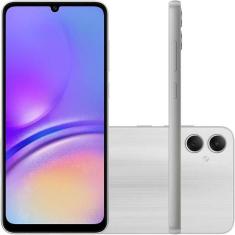 Smartphone Samsung Galaxy A05 128GB 4G Wi-Fi Tela 6.7" Dual Chip 4GB RAM Câmera Dupla + Selfie 8MP - Prata