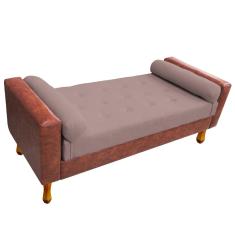 Recamier Félix Solteiro 120cm Corano Nozes e Linho Rosê