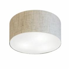 Plafon Cilíndrico Md-3048 Cúpula Em Tecido 50x21cm Rústico Bege - Bivolt