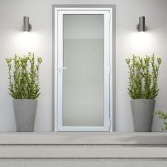 Porta de PVC 216x70cm com 1 Vidro Temperados ITEC Brimak Abertura Dire