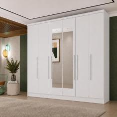 Guarda Roupa Casal com Espelho 6 Portas 4 Gavetas 239cm Veneza - Tcil 