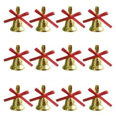 Enfeite de Natal Sinos Dourados 3cm x 2,5cm - 12 Unidades