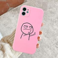 Capa de telefone engraçada para iphone 11 12 13 pro max mini capas de dedo médio para iphone 7 8 plus x xr xs max capa traseira macia, rosa t2621, para iphone 13 pro