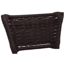 Banqueta Alta Preta com Encosto Junco Argila para Cozinha Balcão Bar