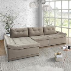 Sofá Milos Chaise e 4 Lugares Estofama