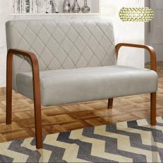 Sofá 2 Lugares Namoradeira Lara Decoração Sala Quarto Recepção Bege Claro